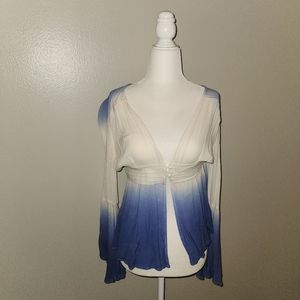 Flowy Blue & White Ombre top